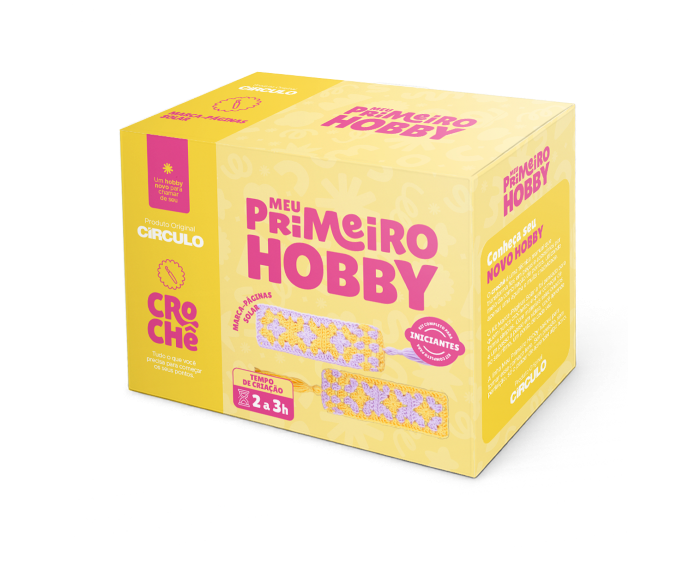 Kit Crochê Meu Primeiro Hobby:  Marca-Páginas Solar